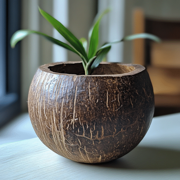Coconut Shell Plant Pot