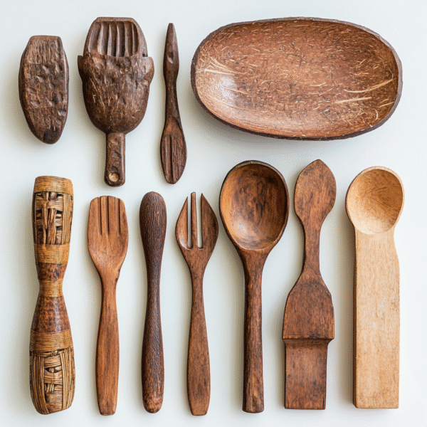 Coconut Wood Utensils - Various Shapes - Image 3