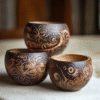 Tribal Pattern Engraved Coconut Bowl