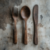 Coconut Spoon, Knife and Fork Set