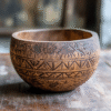 Tribal Pattern Engraved Coconut Bowl