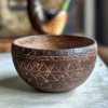 Tribal Pattern Engraved Coconut Bowl